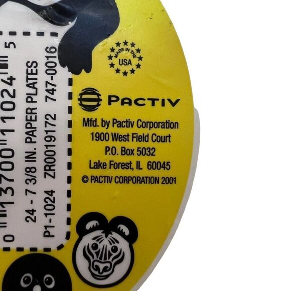 Hefty Zoo Pals Paper Plates New Sealed Unopened 2001 Pactiv 24 Count Y2K - Picture 3 of 6